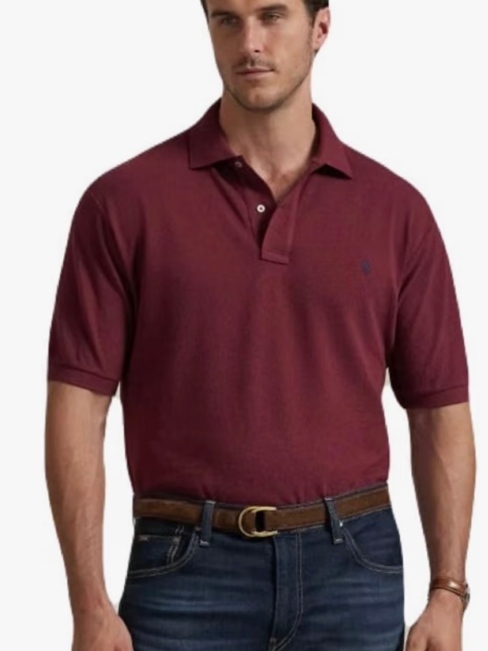 POLO RALPH LAUREN Mens Big Tall Classic Short Sleeve mesh Polo Shirt 2xlt wine